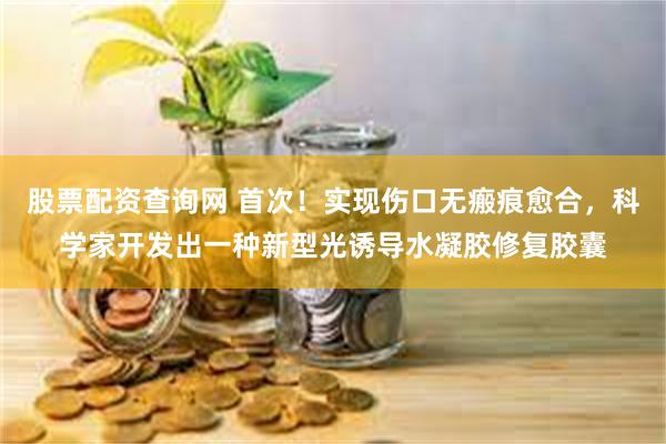 股票配资查询网 首次！实现伤口无瘢痕愈合，科学家开发出一种新型光诱导水凝胶修复胶囊